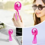 Handhold Battery Powered Personal Water Spray Fan-Blue/Pink - Blue - Image 3