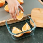 Medium Bamboo Food Container – Clear Glass with Bamboo Lid - Image 2