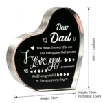 Heart-Shaped Acrylic Dad Plaque, Dear Dad Keepsake Desk Decoration and Gift from Daughter or Son for Father's Day, Birthday or Anniversary - Image 2