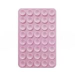 Reusable Silicone Suction Cup Phone Holder Pad for Hands-Free Mounting on Mirrors and Smooth Surfaces, Washable Self-Adhesive, Pink