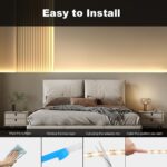 Battery Operated Warm White LED Strip Lights with Remote Control, 8 Modes, Dimmable Timer and Cuttable Self-Adhesive Backing - Image 3