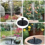 Solar Powered Floating Fountain Pump with 6 Nozzles, 7V 1.7W Panel and 200 L/h Flow for Ponds, Bird Baths and Gardens, 16 cm - Image 2