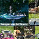 Solar Powered Floating Fountain Pump with 6 Nozzles, 7V 1.7W Panel and 200 L/h Flow for Ponds, Bird Baths and Gardens, 16 cm - Image 6
