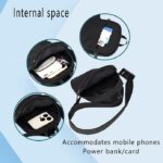 Waterproof Oxford Sling Bag with Adjustable Shoulder Strap and Zipped Pockets for Travel, Hiking, Cycling and Everyday Carry, Black - Image 4
