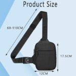 Waterproof Oxford Sling Bag with Adjustable Shoulder Strap and Zipped Pockets for Travel, Hiking, Cycling and Everyday Carry, Black - Image 6