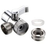3-Way Kitchen Faucet Diverter Valve with 90 Degree Handle, M22 x M24 Thread Connection for Taps, Showers and Water Outlets, Chrome