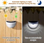 8 Pack Solar LED Fence Lights with Automatic Dusk to Dawn Sensor and Waterproof Design for Gardens, Paths and Outdoor Decor, Warm White - Image 3