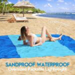 Waterproof Sandproof Beach Mat with 210T Polyester Fabric for Travel, Camping and Picnics, Fits up to 5 Adults, Blue, 200 x 210 cm - Image 2