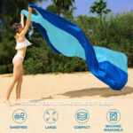 Waterproof Sandproof Beach Mat with 210T Polyester Fabric for Travel, Camping and Picnics, Fits up to 5 Adults, Blue, 200 x 210 cm - Image 3