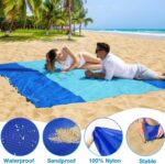Waterproof Sandproof Beach Mat with 210T Polyester Fabric for Travel, Camping and Picnics, Fits up to 5 Adults, Blue, 200 x 210 cm - Image 4