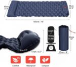 Ultralight Inflatable Camping Sleeping Pad with Built-In Pillow, Waterproof TPU Coating and Compact Pack Size, Blue, 190 x 60 x 5 cm - Image 2