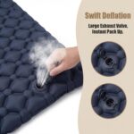 Ultralight Inflatable Camping Sleeping Pad with Built-In Pillow, Waterproof TPU Coating and Compact Pack Size, Blue, 190 x 60 x 5 cm - Image 3