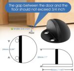 2 Pack Stainless Steel Door Stops with Rubber Buffers, Self-Adhesive or Screw Mount Wall Protectors, Matte Black, 4.8 x 2.5 cm - Image 3