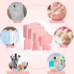 7 Piece Travel Packing Cube Set with Lightweight Waterproof Nylon Organisers for Carry-On Luggage, Holidays and Business Trips, Pink - Image 7