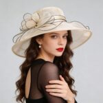 Women's Foldable Organza Wide Brim Sun Hat with Breathable Mesh Design for Beach, Travel and Garden Wear, Black, 56-58 cm - Image 5