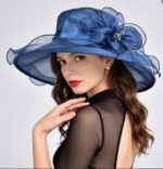 Women's Foldable Organza Wide Brim Sun Hat with Breathable Mesh Design for Beach, Travel and Garden Wear, Beige, 56-58 cm - Image 3