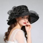 Women's Foldable Organza Wide Brim Sun Hat with Breathable Mesh Design for Beach, Travel and Garden Wear, Beige, 56-58 cm - Image 4