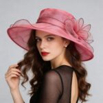 Women's Foldable Organza Wide Brim Sun Hat with Breathable Mesh Design for Beach, Travel and Garden Wear, Beige, 56-58 cm - Image 7