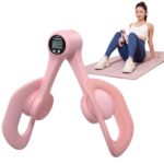 Pink Thigh Trainer for Women, Multi-Function Pelvic Floor Exercise Equipment with Digital Display, Timer, Counter & Calorie Tracking, Inner Thigh Exerciser for Hip, Leg and Butt Toning