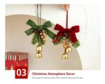 Christmas Pine Cone Triple Red Bell Tree Hanging Pendant, Indoor Xmas Layout Accessory Suitable for Christmas Holiday Gift Hampers, Model D5 - Image 5
