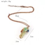 Raw Crystal Chip Tree of Life Pendant Necklace, Antique Copper Hardware, Rose Quartz, Christmas & Halloween Daily Matching Accessory, Sweet Thoughtful Holiday Gift - Image 2