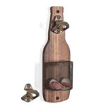 Wall Mounted Beer Bottle Opener With Cap Storage Basket, Creative Hanging Bottle Opener, Decor for Kitchen & Bar Counter, Charcoal Finish, Christmas Halloween Bar Decor Gift