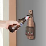 Wall Mounted Beer Bottle Opener With Cap Storage Basket, Creative Hanging Bottle Opener, Decor for Kitchen & Bar Counter, Charcoal Finish, Christmas Halloween Bar Decor Gift - Image 4