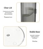 Rotating Birdcage Desk & Vanity Organiser, Dustproof Divided Storage Holder for Cosmetics, Skincare, Stationery, Toothbrushes & Cutlery, Transparent White, Christmas & Halloween Household Gift - Image 10