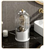 Spinning Birdcage Storage Bucket, Dustproof Multi-Grid Holder for Skincare, Makeup Brushes, Tableware & Toiletries, Transparent Green, 2 Pack, Christmas & Halloween Practical Gift - Image 4