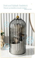 Spinning Birdcage Storage Bucket, Dustproof Multi-Grid Holder for Skincare, Makeup Brushes, Tableware & Toiletries, Transparent Green, 2 Pack, Christmas & Halloween Practical Gift - Image 5