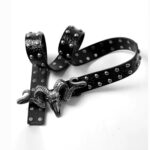 Punk Style Metal Sheep Head Rivet Belt, Vintage Distressed Unisex Strap, Edgy Subculture Waist Chain, Sheep Head Design, 3.8cm Width, 115cm Length, Christmas & Halloween Fashion Gift - Image 2