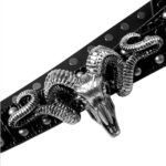 Punk Style Metal Sheep Head Rivet Belt, Vintage Distressed Unisex Strap, Edgy Subculture Waist Chain, Sheep Head Design, 3.8cm Width, 115cm Length, Christmas & Halloween Fashion Gift - Image 4