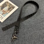 Punk Style Metal Sheep Head Rivet Belt, Vintage Distressed Unisex Strap, Edgy Subculture Waist Chain, Sheep Head Design, 3.8cm Width, 115cm Length, Christmas & Halloween Fashion Gift - Image 6