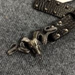 Punk Style Metal Sheep Head Rivet Belt, Vintage Distressed Unisex Strap, Edgy Subculture Waist Chain, Sheep Head Design, 3.8cm Width, 115cm Length, Christmas & Halloween Fashion Gift - Image 8