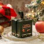 2pcs Square Christmas Apple Gift Box - Dark Green