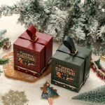 2pcs Round Christmas Apple Gift Box - Wine Red - Image 2