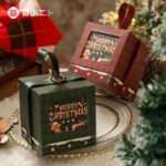 2pcs Side Handle Round Christmas Box - Red - Image 4