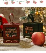 2pcs Side Handle Round Christmas Box - Red - Image 6