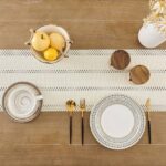 Table Runner, Boho‑Style Woven Table Runner with Knotted Tassels, Farmhouse Home Table Decor, White, 30 × 240 cm - Image 6