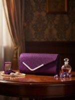Women Fashion Wedding Evening Clutch Bag, V‑Shaped Metal Trim Versatile Chain Formal Party Handbag for Prom Banquet, Black - Image 4
