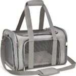 Soft‑Sided Pet Carrier Bag, Airline Approved Dog Carrier, L Size Collapsible Pet Travel Basket for Small Dogs, Cats, Puppies and Rabbits
