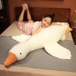 Giant White Goose Plush Pillow, Large Soft Duck Stuffed Animal Toy, Available in 90cm