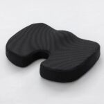 Black Ergonomic U‑Shaped Memory Foam Seat Cushion, Tailbone Relief & Posture Support with Breathable Cover