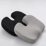 Black Ergonomic U‑Shaped Memory Foam Seat Cushion, Tailbone Relief & Posture Support with Breathable Cover - Image 2
