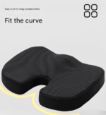 Black Ergonomic U‑Shaped Memory Foam Seat Cushion, Tailbone Relief & Posture Support with Breathable Cover - Image 4