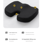 Black Ergonomic U‑Shaped Memory Foam Seat Cushion, Tailbone Relief & Posture Support with Breathable Cover - Image 5