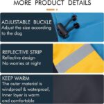 Dog Rain Coat, Waterproof Wind‑Proof Winter Dog Jacket with Reflective Stripes, for Small & Medium Dogs, Blue‑Black, Size XXL - Image 5