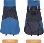 Dog Rain Coat, Waterproof Wind‑Proof Winter Dog Jacket with Reflective Stripes, for Small & Medium Dogs, Blue‑Black, Size XXL - Image 6