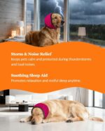 Dog Ear Cover Noise Protection Adjustable Grooming Hood Comfortable Pet Accessory - Pink M - Image 2