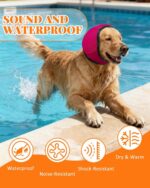 Dog Ear Cover Noise Protection Adjustable Grooming Hood Comfortable Pet Accessory - Pink M - Image 4